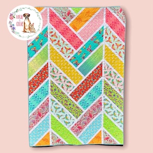 Broken Herringbone Quilt Kit Featuring Tula Pink Daydreamer Collection - Daydreamer Quilt Kit - Tula Pink Quilt Kit - Summer quilt kit
