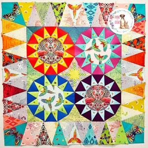Tula Sunrise Mini Quilt Kit - Featuring Tula Pink&#39;s Daydreamer Fabric - Tula Pink Fabric - Tula Pink Quilt Kit - Daydreamer Quilt Kit