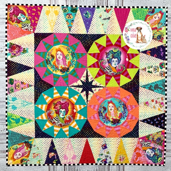 Tula Sunrise Mini Quilt Kit Featuring Tula Pink's Curiouser Fabric  daydreamer or Nightshade Tula Pink Fabric Tula Pink Quilt Kit 