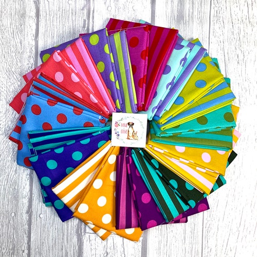 Tula Pink Pom Poms and Tent Stripes Fat Quarter Bundle True Etsy