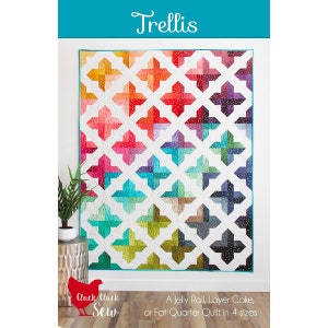 Trellis Quilt Pattern Kit: Kaffe Aboriginal Dot Fabric, Rainbow Ombre