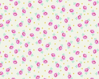 Baby Buds SUGAR - Tula Pink Curiouser & Curiouser Fabric Collection - PWTP167. ZUCCHERO - Venduto in incrementi di mezzo cantiere