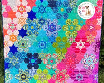Tulas Bloomers EPP Kit - Complete Paper Piece Kit - Acrylic Templates - Tula Pink - English Paper Piecing - Modern EPP - No Fabric Included