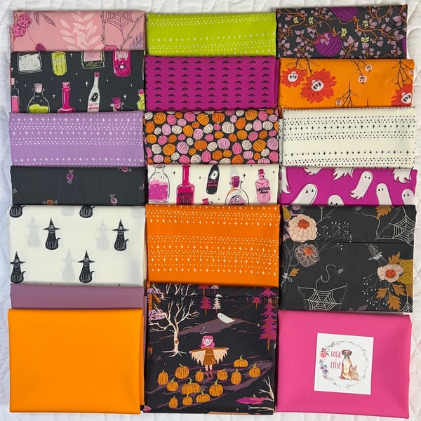 EN STOCK ! Lots fantasmagoriques et sorcières Fat Quarter, 1 mètre et 1 mètre - Tissus pour galerie d'art - Tissus d'Halloween