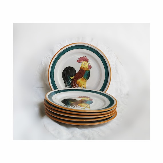 Vintage rooster cheap plates