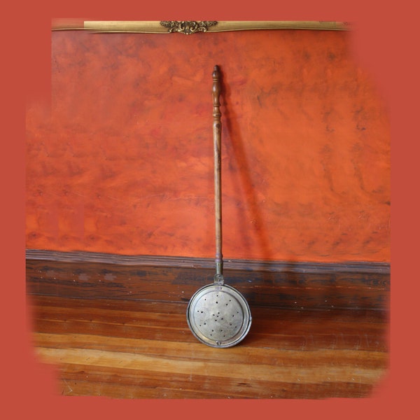 Antique Early American Brass Bed Warmer