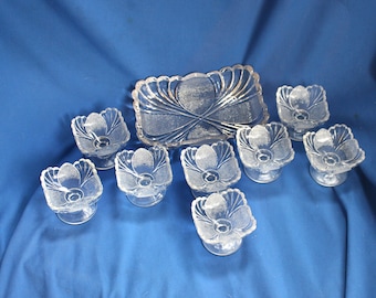 Rare 9 Pc EAPG 1897 US Glass #15051 Clear Kentucky Berry Set