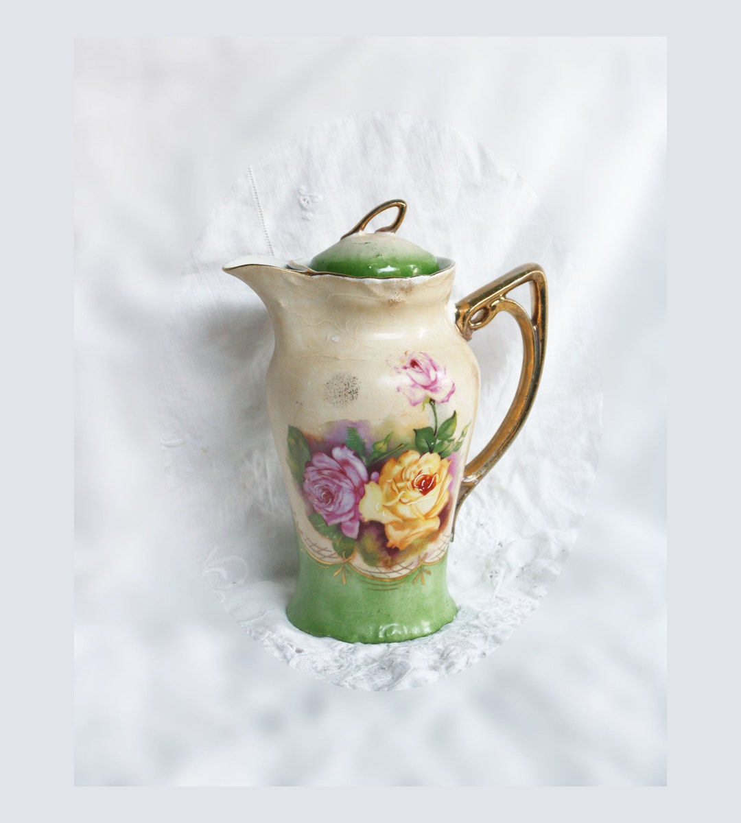 Antique Handpainted German Chocolate Pot Etsy