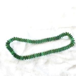 Antique Strand of Old Bohemian Glass &quot;Vaseline&quot; African Trade Beads