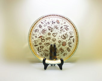 Mid Century Georges Briard Plate with Gold Overlay Design