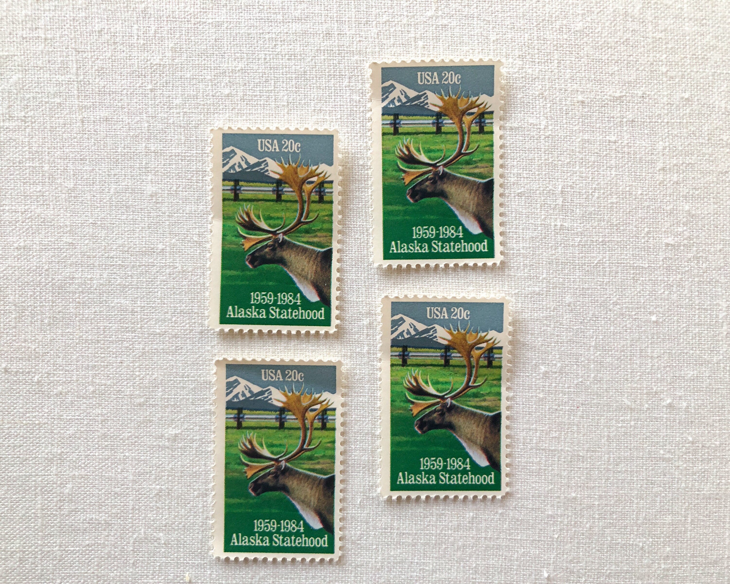 Alaska Statehood Vintage Unused Postage Stamps Green and Etsy