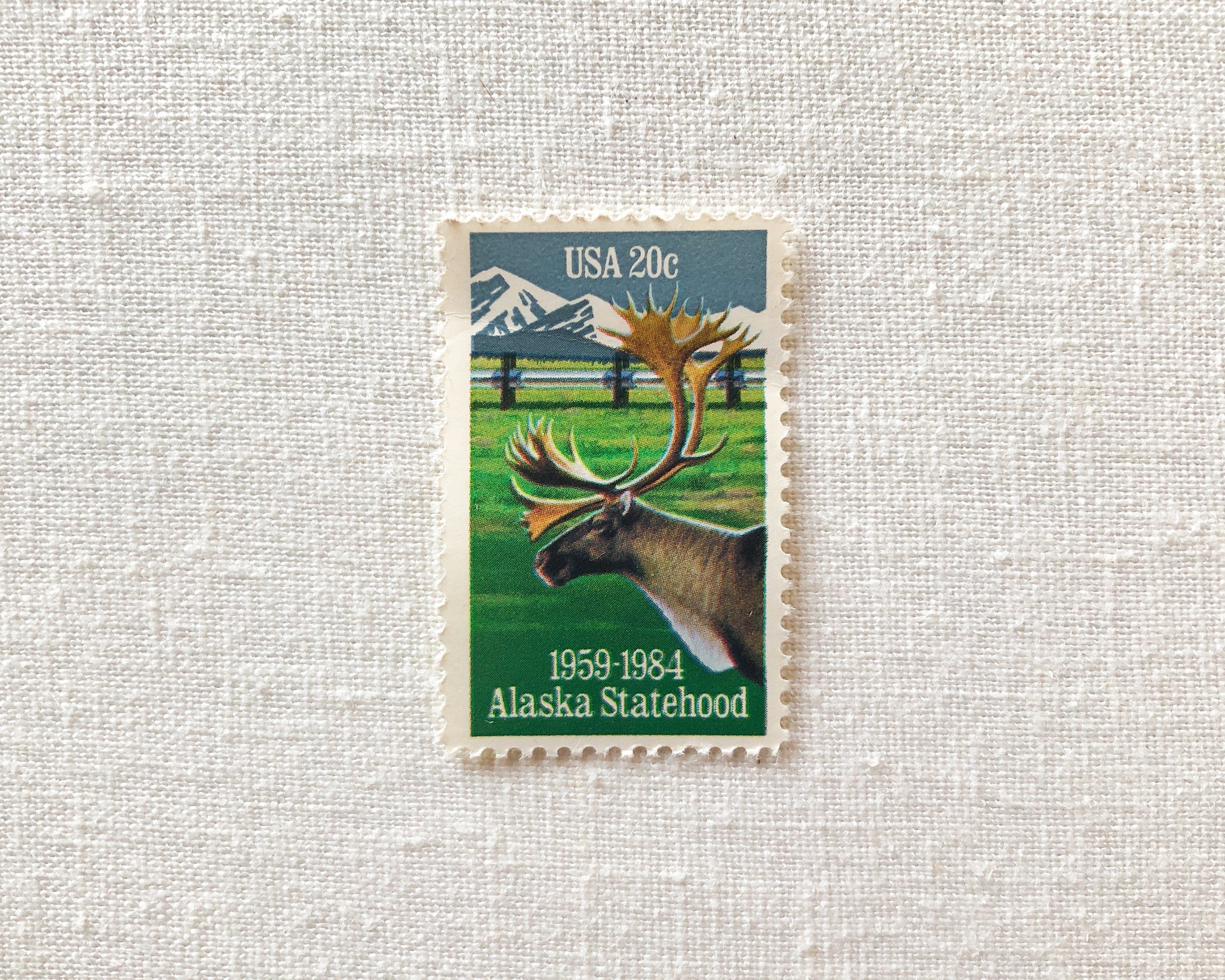 Alaska Statehood Vintage Unused Postage Stamps Green and Etsy