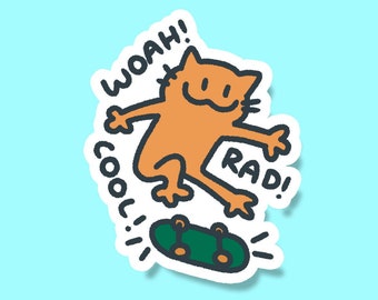 Rad Cat Cool Vinyl Sticker