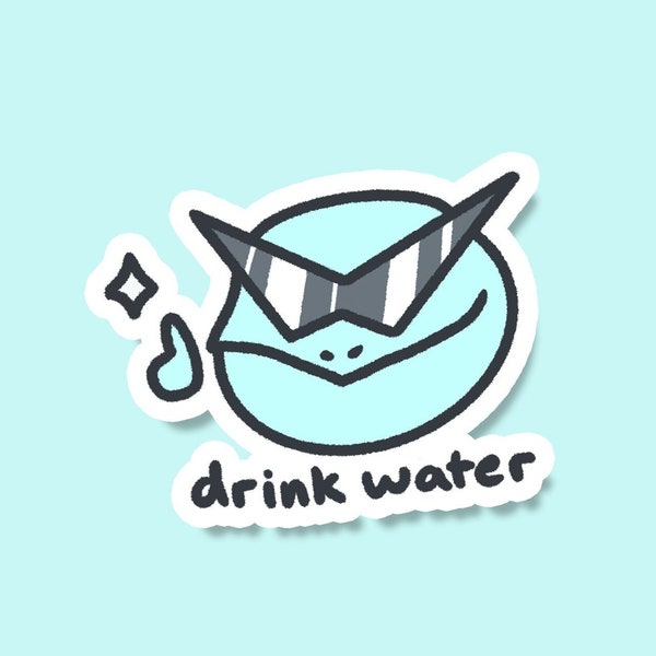 Squirtle Drink Water Squirtle Squad Vinyl Sticker