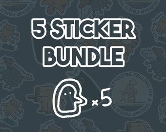 Pick Five Custom 5 Sticker Bundle Pack Combo | Vinyl Stickers AI FREE Human Made
