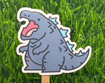 Godzilla Chibi Kaiju Vinyl Sticker: Waterproof Laptop Decal AI FREE Human Made