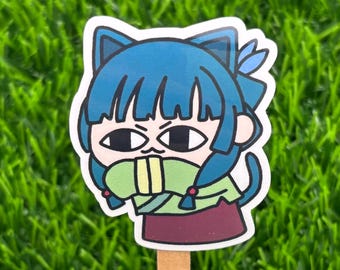 MeowMeow Apothecary Cat Girl Vinyl Sticker: Waterproof Laptop Decal AI FREE Human Made