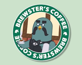 Brewster Brewster's Coffee Vinyl Stickers AI FREE Human Made