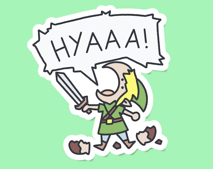 HYAAA  Link Zelda Vinyl Sticker - Waterproof AI FREE Human Made