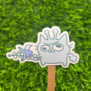 Alien Cat Vinyl Sticker | Original Creator | Water Resistant Sticker for Laptops, Water Bottles, and Notebooks