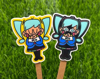 Static Miku Vinyl Sticker: Water-Resistant Laptop Decal AI FREE Human Made