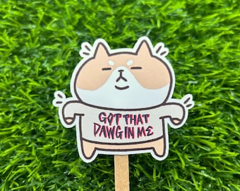 Got That Dawg In Me Shiba Inu Dog Vinyl Sticker | Original Creator | Water Resistant Sticker for Laptops, Water Bottles, and Notebooks