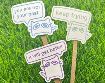Inspirational Doodle Cats Vinyl Sticker: Water Resistant Laptop Decal AI FREE Human Made