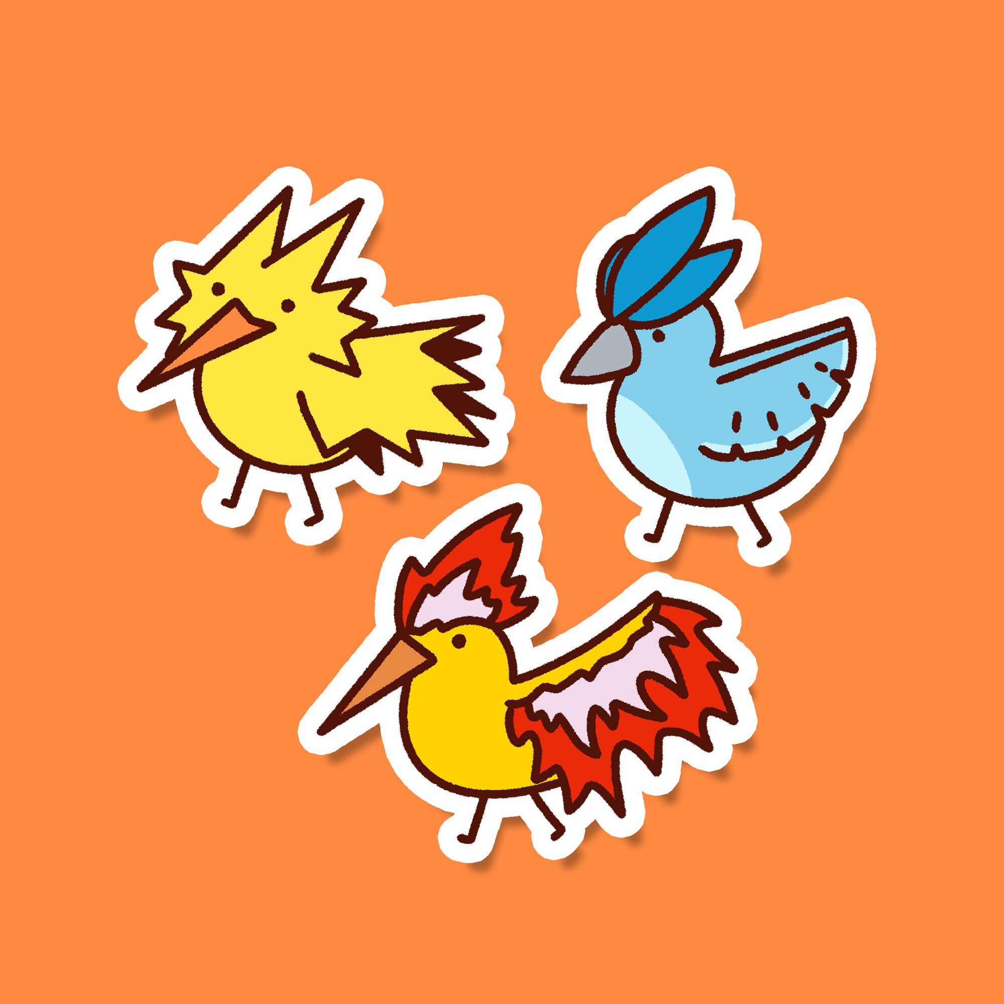 Sticker Articuno & Zapdos & Moltres Pokémon B-SIDE LABEL