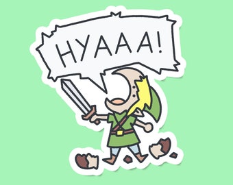 HYAAA  Link Zelda Vinyl Sticker - Waterproof AI FREE Human Made