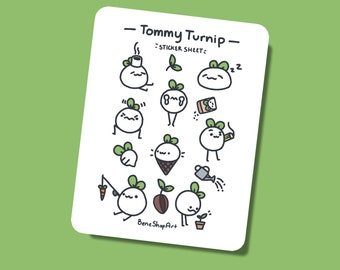 Tommy Turnip Vinyl Sticker Sheet