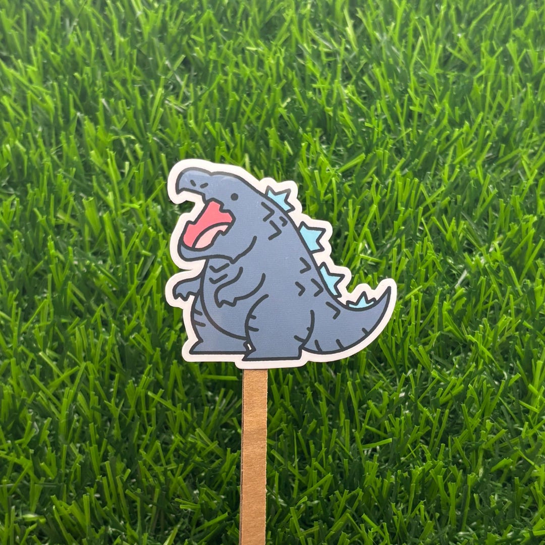 Godzilla Chibi Kaiju Vinyl Sticker: Waterproof Laptop Decal AI FREE ...