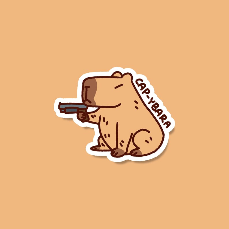 3 Bust a Capybara Capybara Gun Vinyl Sticker Etsy