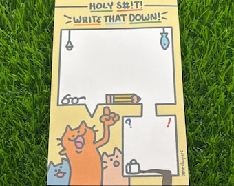 Chaos Cats Memo Pad: "Write That Down" 50-Page Notepad AI FREE Human Made