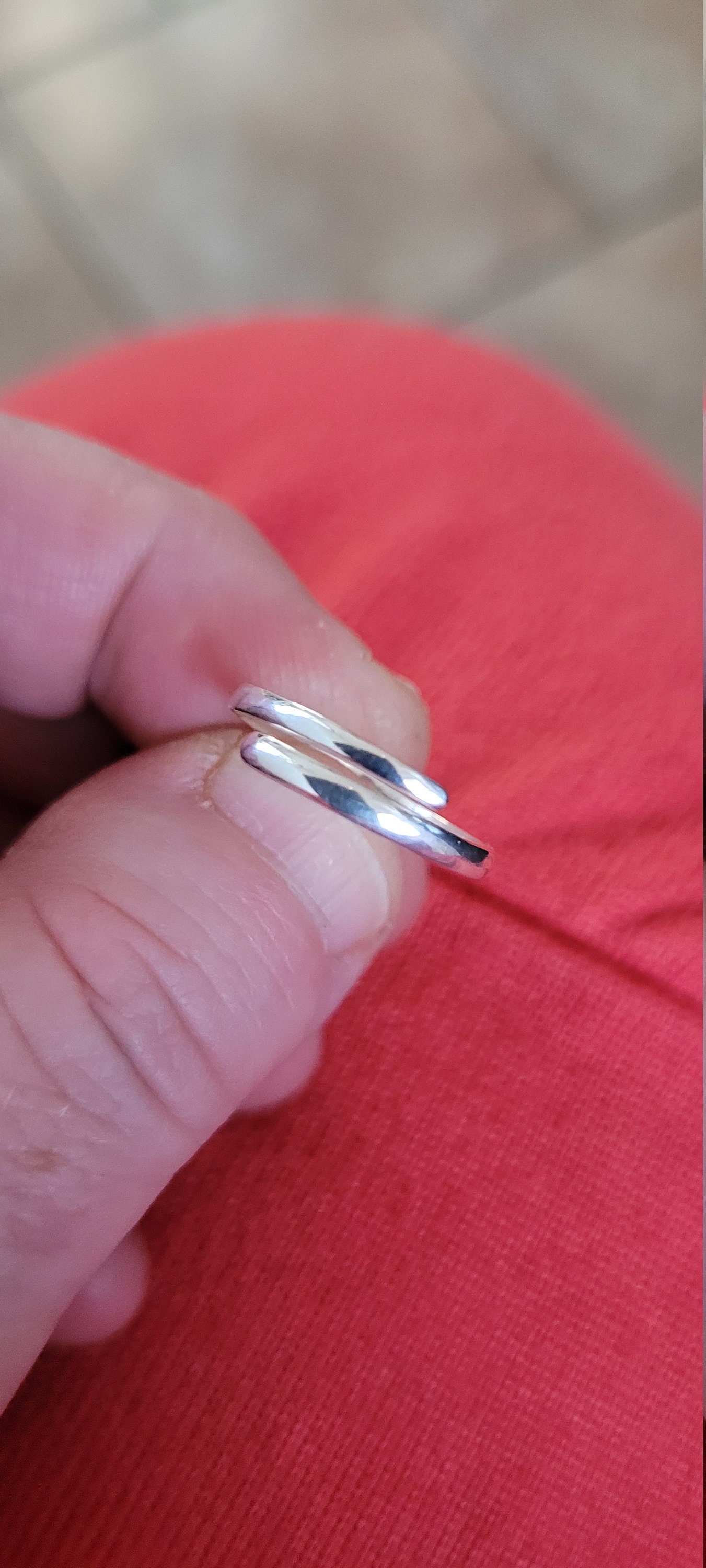 Stackable Silver Wrap Ring Adjustable Thumb Ring Midi Ring Etsy