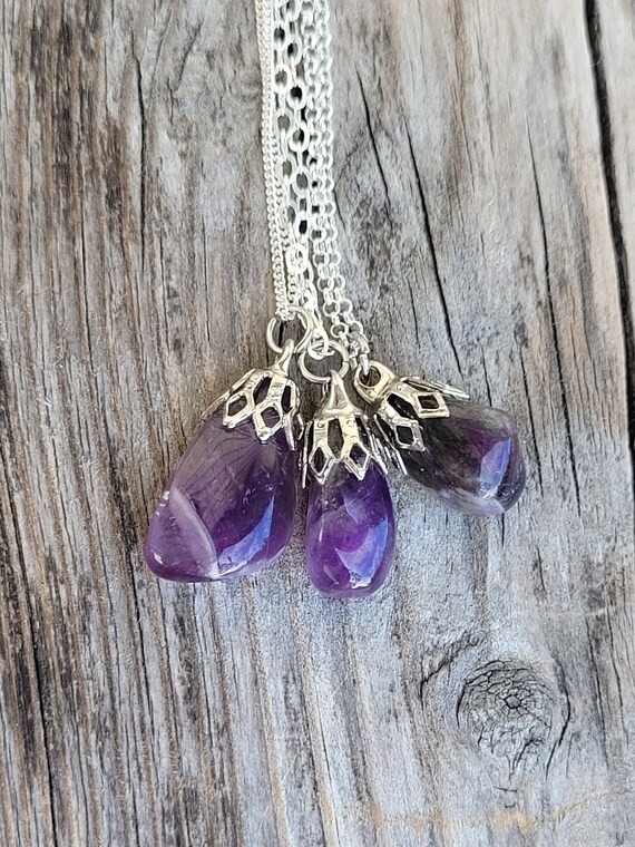 Amethyst necklace etsy shop