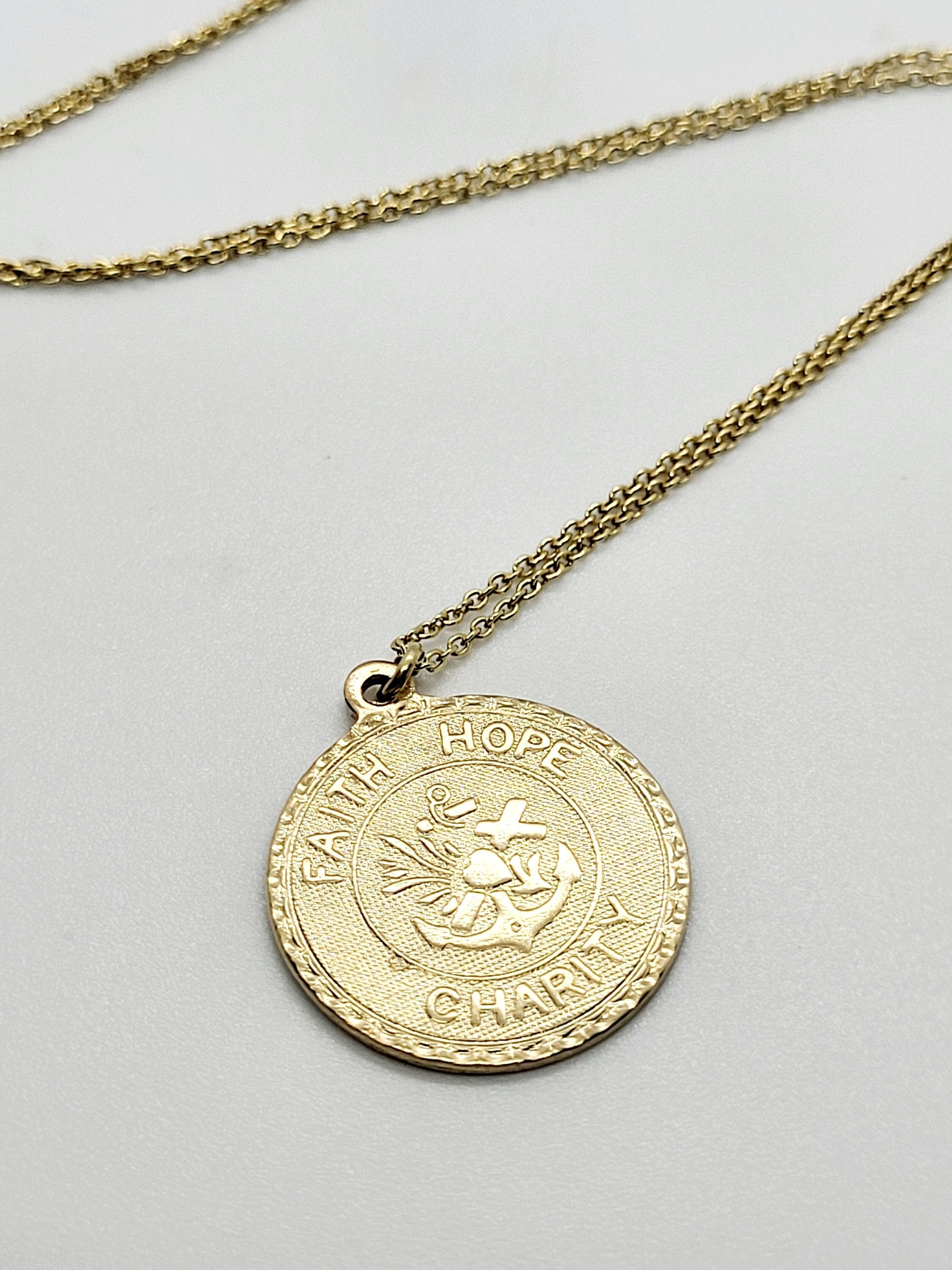 Religious gold hotsell coin necklace