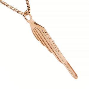 PEGASUS Roséguld - Moderiktigt hänge, roséguld unisex halsband i rostfritt stål med 3 MM rundad lådkedja