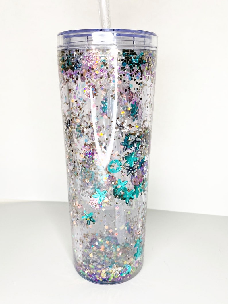 18oz Snow Globe Skinny Tumbler Designer Fashion Trendy Hot | Etsy