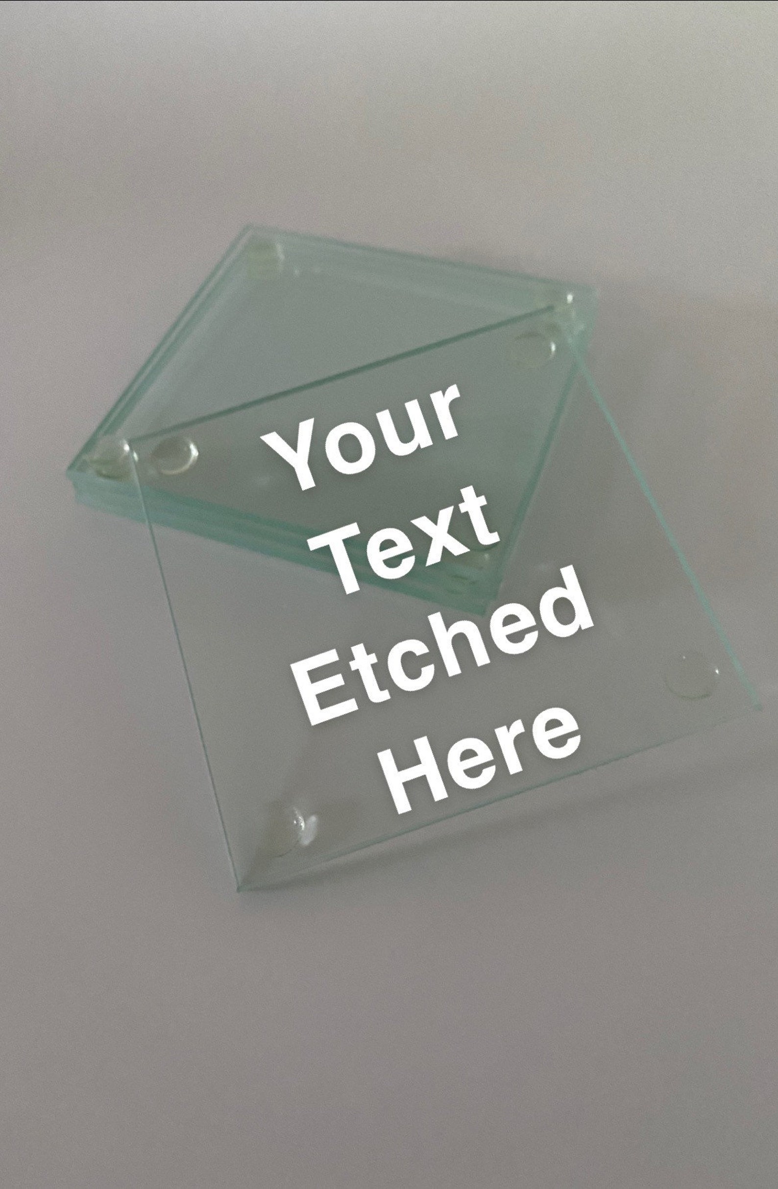 Custom ETCHED Frosted Glass Coasters Set of 4 Coasters Etsy