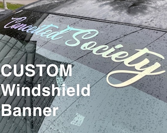 Custom Truck Windshield Banner Decal | Text Only, No Background | Truck Accessories | Custom YOU CREATE Your Own Color Font | Lifted | Built