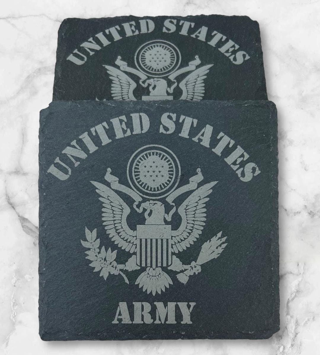 Custom Laser Engraved United States Army Slate Coasters, Housewarming ...
