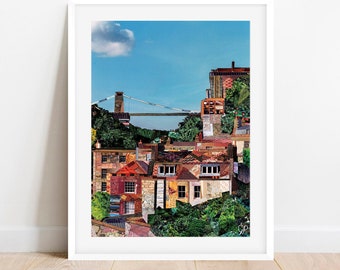 A3/A4 ‘Bristol’ Art Print, Clifton Bridge, Bristol poster, Bristol Home Decor, Bristol Gift, Bristol art, Bristol Print