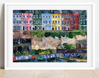 A3/A4 Bristol 'Canon's Marsh', Bristol Houses, Bristol Harbourside, Colourful Collage Art Print, City Print, Bristol Print, Bristol Harbour