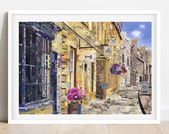 A3/A4 Chipping Campden 'High Street' Art Print, Gloucestershire Art Print, Collage Poster Print, Chipping Campden Wall Art, Home Decor