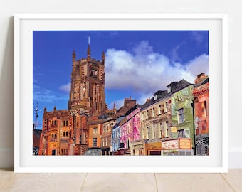 A3/A4 Cirencester Market Place Art Print, Cirencester Church, Wall Art, Gloucestershire Art, Cotswold Art, Home Decor, Collage Art Print