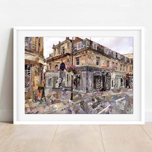 A3/A4 Cheltenham Montpellier, Collage Art Print, Gloucestershire Wall art, Cotswolds Home Decor