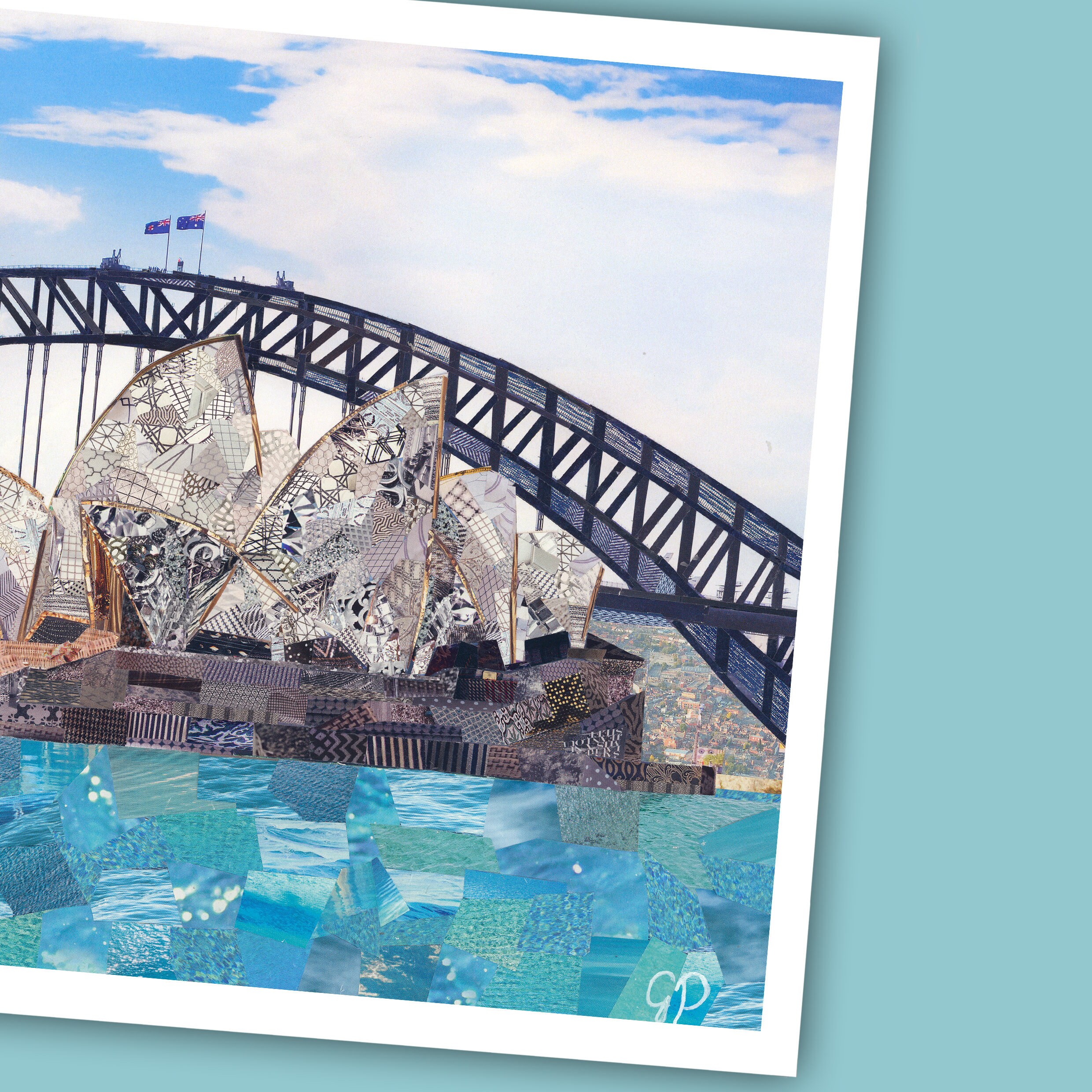 A3/A4 'sydney Opera House' Australia Art Print, Collage Wall Art