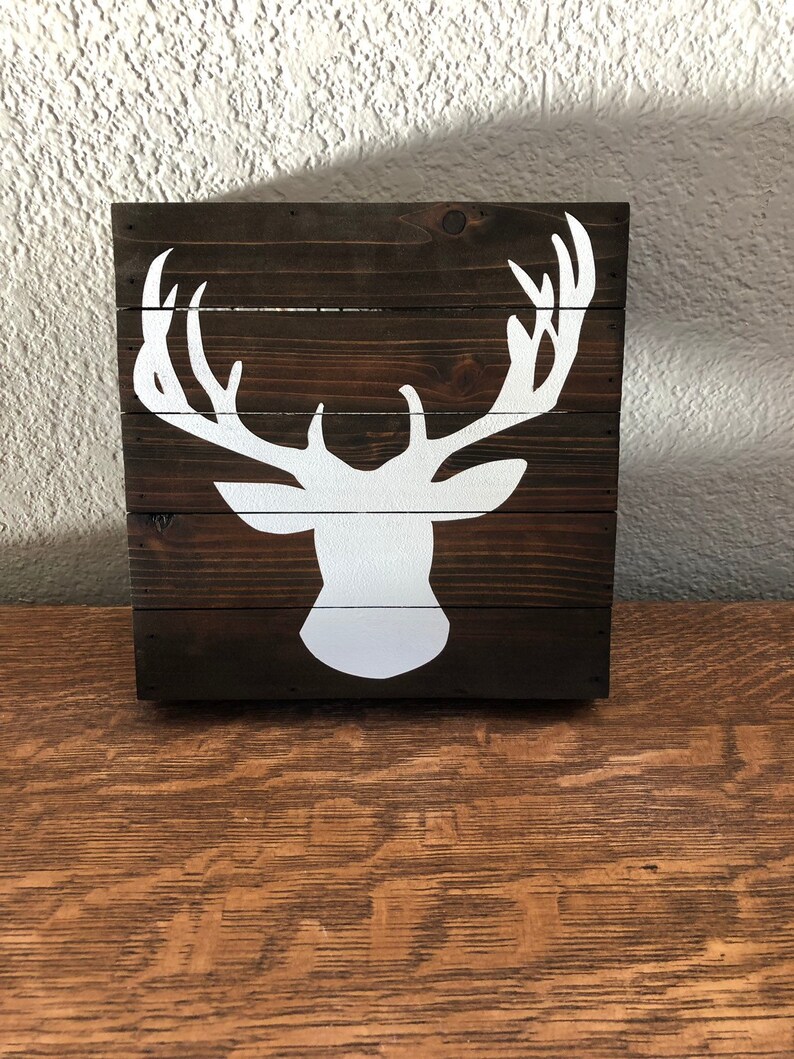 Wooden Pallet Deer Head Silhouette Wall Hanging Etsy