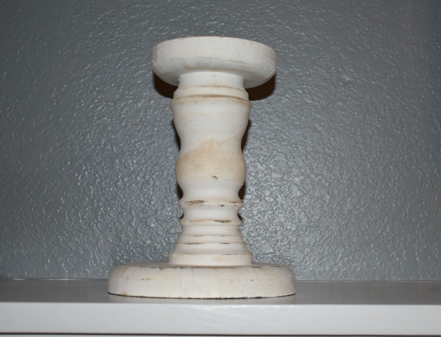 Antiguo soporte de velas de madera rústica blanca | Etsy