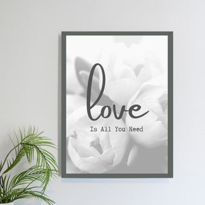 LOVE Is All You Need, Typography wall art,  Digital Wall Art, Digital Download Design, Love Quote, Affirmation, Instant Download